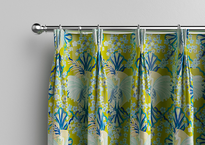 Faded Glamour, China Blue Chartreuse - Made To Measure Curtains - Image 11